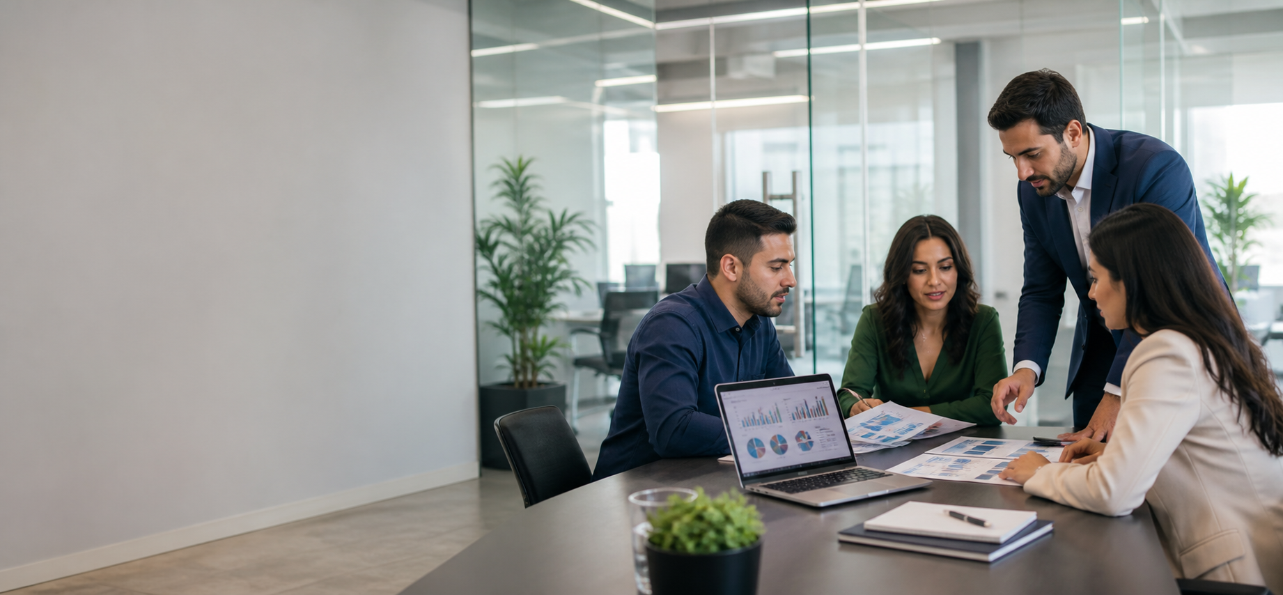 Equipe analisando indicadores financeiros